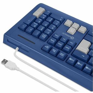 Teclado Slim Getttch 8m Pulsaciones Usb Con Reposamanos Azu