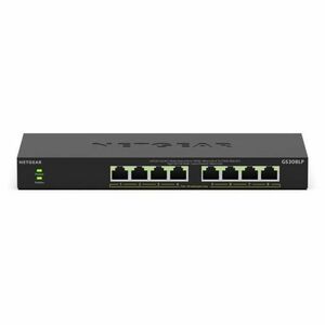 Netgear Business GS308LP Ethernet Switch - 8 Ports - Gigabit Ethernet - 10/100/1000Base-T - 2 Layer Supported - 67.50 W Po