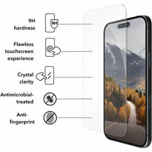 dbramante1928 ApS eco-protect 9H Tempered Glass Screen Protector for Apple iPhone 17 Pro Max - Clear, Black - 1 Piece - Fo