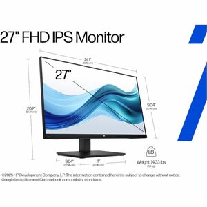 HP 327ph 27" Class Full HD LCD Monitor - 16:9 - Black - 68.6 cm (27") Viewable - In-plane Switching (IPS) Technology - 192