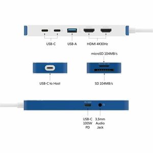 Hyper HyperDrive Flex HD4103BUGL USB Type C Docking Station for Monitor, Desktop PC, Notebook, Tablet, Keyboard, Flash Dri