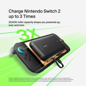 Belkin Stromspeicher - Schwarz - für Tragbare Spielekonsole - 20000 mAh - 30 W - USB Typ-C Anschluss - Schwarz