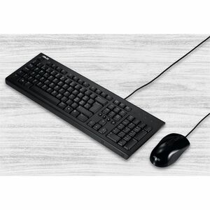 Asus U2000 Keyboard & Mouse - 1 Unit - USB Membrane Cable Keyboard - Keyboard/Keypad Color: Black - USB Cable Mouse - Opti
