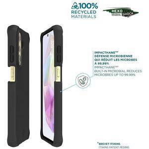 MOBILIS SPECTRUM_R Rugged Case for Samsung Galaxy A36 5G Smartphone - Honeycomb Design - Black - Solid - Bacterial Resista