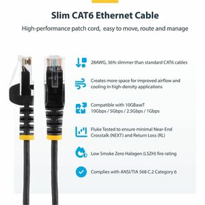 StarTech.com 50 cm (19.69") Category 6 Network Cable - 1 - Cable for Network Device - First End: 1 x RJ-45 Network - Male 