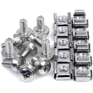 StarTech.com Nut/Screw - TAA Compliant - Cage Nut, Rack Screw - Stainless Steel - Silver - 50 / Pack
