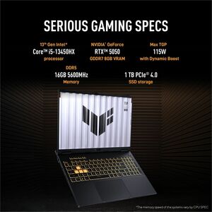 TUF Gaming F16 FX608 FX608JH-RV057WS 40.64 cm (16") Gaming Notebook - Full HD Plus - 165 Hz - Intel Core i5 13th Gen i5-13