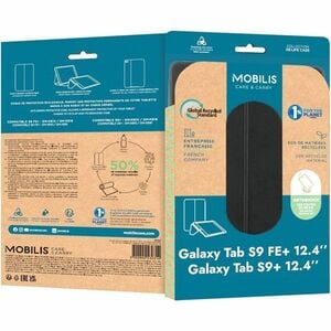 MOBILIS RE.LIFE Carrying Case (Flap) for 31.5 cm (12.4") Samsung Galaxy Tab S9 FE+, Galaxy Tab S9+ Tablet - Black - Scratc