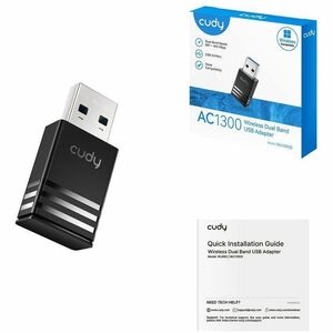 Cudy WU1300S IEEE 802.11 a/b/g/n/ac Dual Band Wi-Fi Adapter - USB 3.0 - 1.24 Gbit/s - 2.40 GHz ISM - 5 GHz UNII