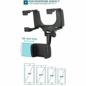 MOBILIS Smartphone, Car, Mobile Phone SmartPhone Holder - Horizontal/Vertical - Black - Adjustable, Adjustable Height, 360