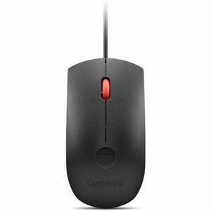 Souris Lenovo Pleine taille - USB Type A - Optique - 3 Bouton(s) - Noir, Rouge - Câble - 2000 dpi - Roulettes avec frein -