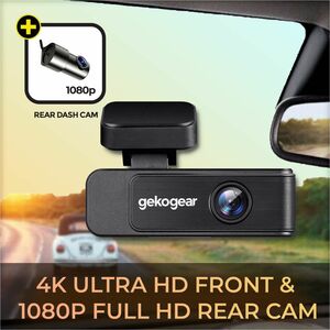 GekoGear Orbit D410 Front/Rear Vehicle Camera - GekoGear Orbit 410 Dual Channel 4K Front and 1080P Rear Dash Cam