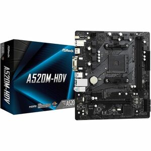Placa Base de computador de escritorio ASRock A520M-HDV - AMD A520 Conjunto de Circuitos Integrados - Socket AM4 - Micro A