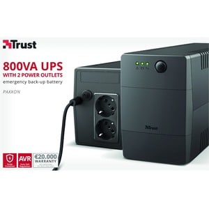 Trust Paxxon Standby UPS - 800 VA/480 W - AVR - 8 Hour Recharge - 230 V AC Input - 162 V AC, 290 V AC Output - 2 x Schuko 