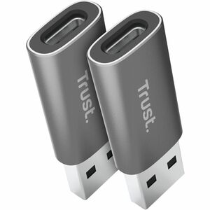 Trust Calyx Data Transfer Adapter - 2 Pack - 1 x USB 3.2 (Gen 2) Type A - Male - 1 x USB 3.2 (Gen 2) Type C - Female - Black