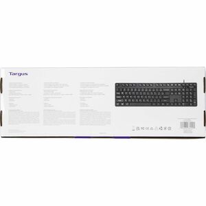 Targus Full-Size Antimicrobial Wired Keyboard - Cable Connectivity - USB Interface - ChromeOS - PC, Mac - Black