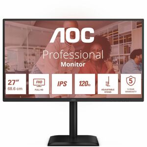 AOC 27E4U 27" Class Full HD LED Monitor - 16:9 - Black - 68.6 cm (27") Viewable - In-plane Switching (IPS) Technology - WL