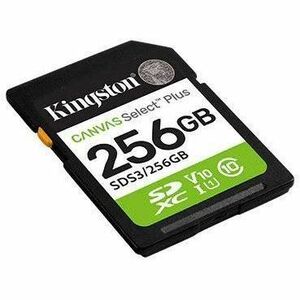 Carte SDXC Kingston Canvas Select Plus - 256 Go - Classe 10/UHS-I (U1) - V10 - 1 - 150 Mo/s en Lecture - À vie Garantie