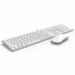 ZAGG Keyboard & Mouse - USB Type C Cable Keyboard - 110 Key - Keyboard/Keypad Color: White - USB Type C Cable Mouse - Poin