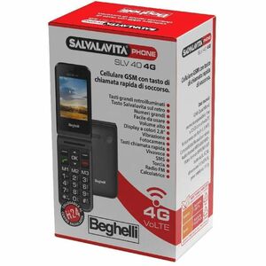 Telefono di funzione Beghelli Salvalavita SLV40 4g - 4G - 7,1 cm (2,8") TFT LCD - Single core (1 Core) - Flip - 2 Supporto