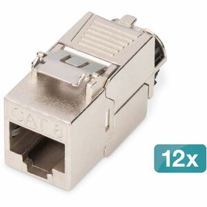 Digitus Nickel Beschichtet Netzwerkanschluss - 12 Stück - Abschirmung - Silber
