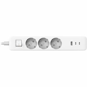 Xiaomi XMCXB01EU Power Strip - 2 x USB Type C, 1 x USB Type A, 3 x EU - 1.40 m Cord - 230 V AC, 250 V AC Voltage - 3.68 kW