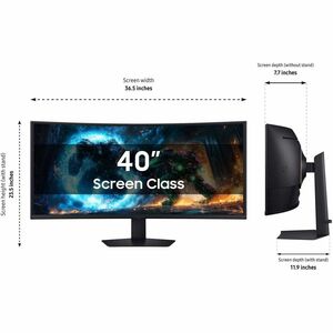 Samsung Odyssey G7 S40FG75DEN 40" Class 5K2K WUHD Curved Screen Gaming LCD Monitor - 21:9 - Black - 40" Viewable - Vertica