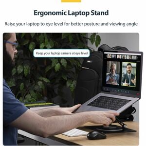 StarTech.com Supporto per PC portatile con rotazione a 360°, rialzo ergonomico per laptop, rialzo con inclinazione regolab