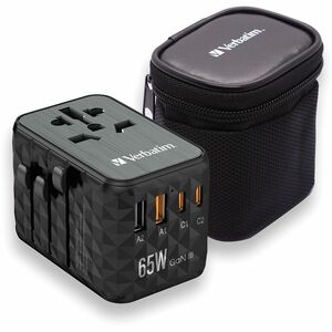 Adattatore CA Verbatim UTA-05 - Adattatore universale - 2 USB - 2 USB Type-C - 120 V AC, 230 V ca Ingresso
