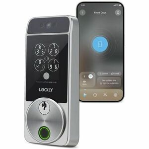 Lockly Visage Zeno Series Facial Recognition Deadbolt (Satin Nickel) - Built-In Wi-Fi - Keyless Entry - Facial Recognition