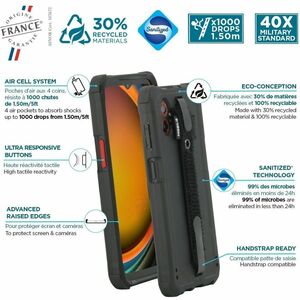 MOBILIS PROTECH Rugged Carrying Case for 16.8 cm (6.6") Samsung Galaxy XCover7 Pro Smartphone - Black - Drop Resistant, Ba
