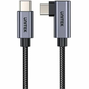 3M 90 deg L-Shape USB-C Male to Male PD 100W Charging Cable Black UNITEK Gift Box