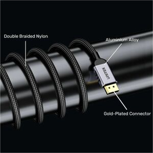 2M DisplayPort 2.1 Cable 16K 60Hz & 8K 120Hz 4K240Hz Grey UNITEK Gift Box