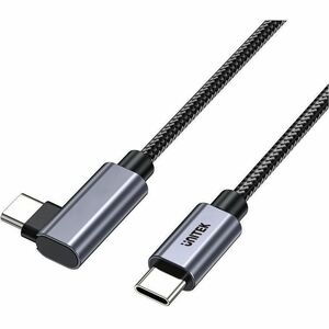 2M 90 deg L-Shape USB-C Male to Male PD 100W Charging Cable Black UNITEK Gift Box