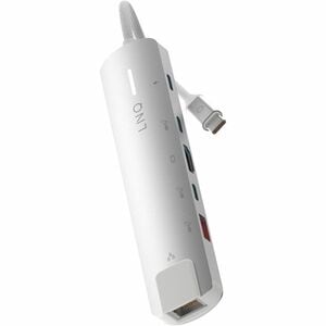 LINQ USB Type C Docking Station for Notebook, Flash Drive - Charging Capability - Off White, Space Gray - 4K @ 60Hz - 3840