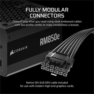 Corsair RPS0216 ATX 3.1 Modular Fuente de alimentación - 850W - Negro - Interno - 120 V, 230 V Entrada - 5 V, 12 V, 5 V SB