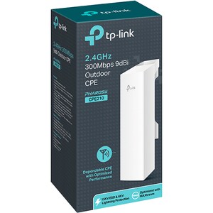 TP-Link CPE210 IEEE 802.11n 300 Mbit/s Wireless Bridge - 2.48 GHz - MIMO Technology - 2 x Network (RJ-45) - Ethernet, Fast