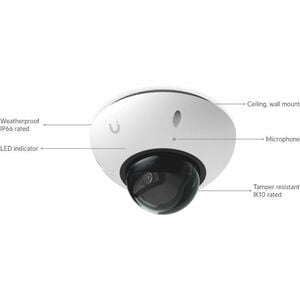 Ubiquiti UVC-G6-DOME 8 Megapixel 4K Network Camera - Colour - Dome - White - 30 m Infrared Night Vision - 3840 x 2160 Fixe