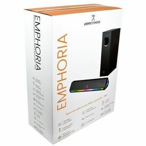 Perfect Choice Emphoria 2.1 Bluetooth Barra de Sonido - 70W RMS - Negro - De Escritorio - 45Hz a 20kHz - USB - HDMI