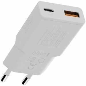 Xtorm Go2 SlimLine 25 W AC Adapter - 1 USB - 1 USB Type-C - 120 V AC, 230 V AC Input - White