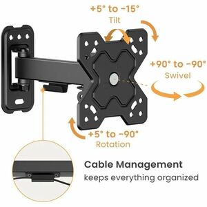 Value Wall Mount for Monitor, TV - Black - 1 Display(s) Supported - 33 cm to 81.3 cm (32") Screen Support - 20 kg Load Cap