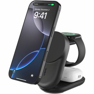 Belkin UltraCharge Induktionsladegerät - Schwarz - für Qi2-fähiges Gerät, iPhone, AirPod, Smartwatch, Smartphone - Eingang