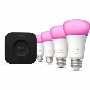 Philips Hue Color 4 pack 75W Bulb + Hue Pro Bridge - 75 W - 1100 lm - E26 Base - 25000 Hour - 20000°K Color Temperature - 