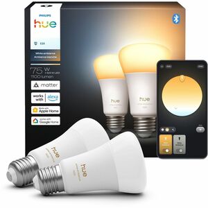 Philips Hue White Ambiance 2 pack - 75W Bulb - 75 W - 1100 lm - White Ambiance Light Color - E26 Base - 25000 Hour - 20000