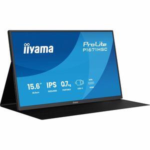 iiyama ProLite 15.6″ (39.5 cm) Full-HD-IPS-Monitor mit USB-C-Dock, integrierten Lautsprechern & Lederhülle:Jedes von mehre