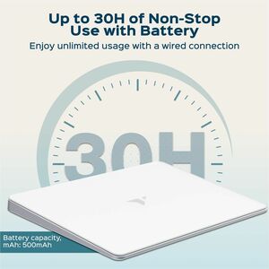 Turonic Wireless Touchpad - Cable/Wireless - 32.81 ft - Bluetooth/Radio Frequency - 2.40 GHz - Rechargeable - USB 2.0 Type C