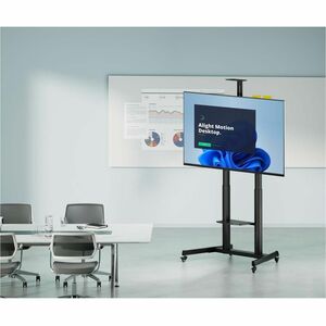 Carrito para TV multimedia de pantalla grande con ajuste de altura sin herramientas, para pantallas de 60" a 120" , Soport