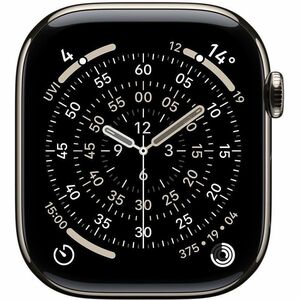 Apple Watch Series 11 Smart Watch - Natural Case Color - Stone Grey Band Color - Titanium Case Material - Rubber Band Mate