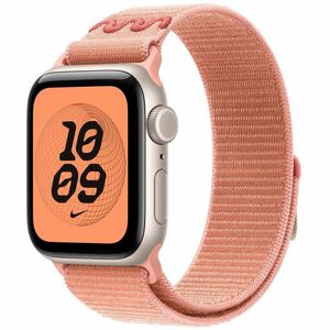 Apple 40mm Alpenglow Pink Nike Sport Loop - Adjustable - One Size - Hook & Loop Attachment - Alpenglow Pink - Polyester, S