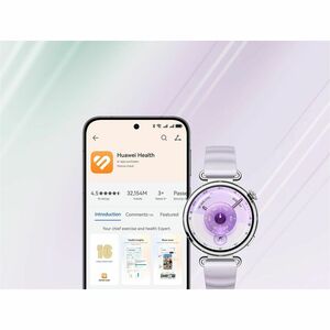 Huawei WATCH GT 6 Smart Watch - Round Case Shape - 41.30 mm Case Height - 41.30 mm Case Width - Purple Body Color - Gold B